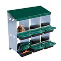 Chicken Nesting Boxes, 6 Holes Metal Chicken Egg Laying Box with Swing Perch and Rollout Egg Collection,for Various Chicken Breeds Without Stand - Green 0.6mm - color: Green 0.6mm-6 Holes, size: Without Stand