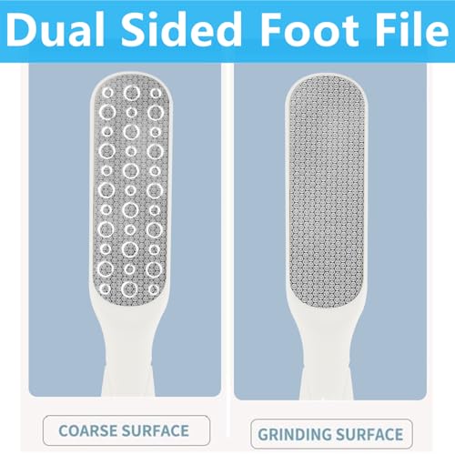 Fu Store 2 Pack Foot Files Callus Remover Foot Rasp Dual Sided Foot File | Stainless Steel Surface Pedicure Tools Professional Scrubber Premium for Feet Care Remove Hard Skin - color: White