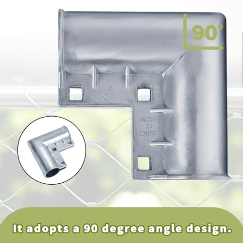 4-Pack Heavy-Duty Aluminum Gate Elbows 90° Corner Brackets 1-3/8" Outdoor Diameter Pipe Fitting for Chain Link Fence Gates | Rustproof & Easy Snap Installation