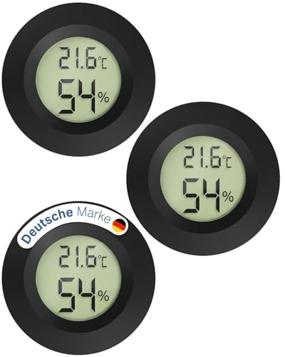 3 x Digital Hygrometer Thermometer for Indoor – Mini Humidity Meter with Accurate Sensor Temperature and Humidity Monitor for Home, Humidor, Reptile Tank – Fahrenheit (℉) /Celsius(℃)