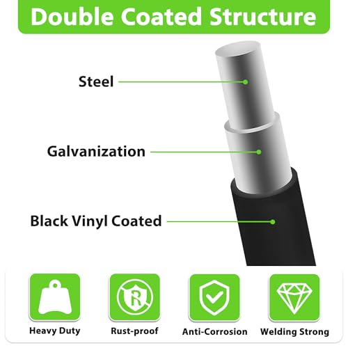 Black PVC Coated Welded Wire Fencing,2"x4" 14 Gauge,60inch H x 50ft L Garden Wire Fence Roll,2/3/4/5/6ft Tall x 50/100 ft Long Vinyl Coating Metal Wire Mesh for Yard,Farm,Dog,Vegetable Protection - color: Black, size: 2"x4" 60inx50ft