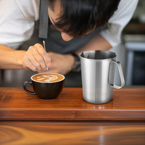 3 Pieces Stainless Steel Measuring Cups Metal Pitcher with Oz and ML marking Measuring Cup with Handle and Pour Lip, 16 Ounce (2 Cups), 32 Ounces (4 Cup), 64 Ounces (8 Cup)