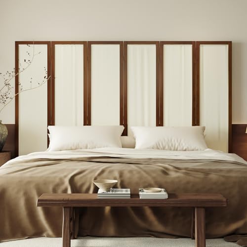 Linen Room Divider Privacy Screen, Foldable Wood Frame Partition Room Dividers with Removable Linen Fabric Curtain, Room Divider Panel, Zero Assembly for Home, Office, or Studio Brown 6 Panel - color: Brown