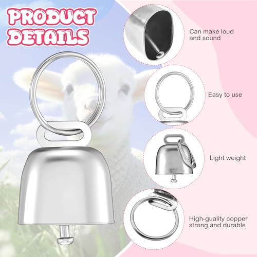 2 Pack Floral Goat Collars with Bells, Adjustable Nylon Sheep Collar 13.7-20.5 in, Loud Copper Bell Pet Anti Lost Grazing Collar for Small Farm Animal Goat Lamb Sheep Accessories, White Pink - style: Floral
