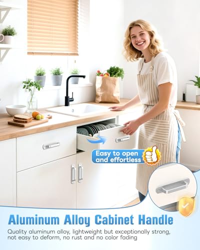 5.7 Inch Sliding Barn Door Handle - Aluminum Hardware Cabinet Pull Handles for Drawer, Closet, Shower/Glass/Shed/Kitchen/Garage Gate Doors with Screws (2, Silver) - color: Silver