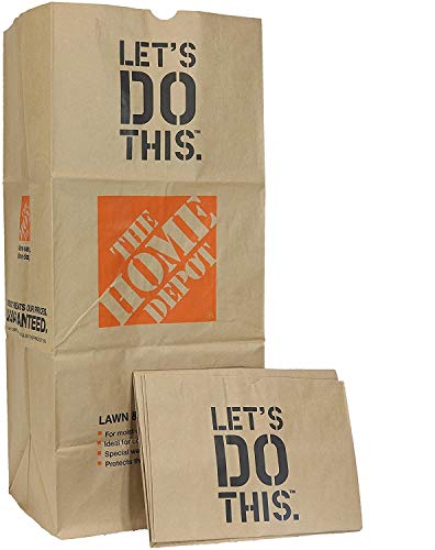 Home Depot Heavy Duty Brown Paper 30 Gallon Lawn and Refuse Bags for Home and Garden (30 Lawn Bags) - size: 1 Count (Pack of 30)