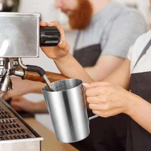 Copkim 4 Pcs Stainless Steel Measuring Cup with Handle and Pour Lip 50.7 oz/1500 ml 304 Steel Milk Frothing Jug 6 Cup Metal Pitcher for Coffee Shop Bakery Commercial Home Latte Art Baking Frothing - size: 50.7 Oz, 1500 Ml, 6.25 Cup
