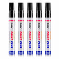 Black Paint Markers, 5 Pack Oil-Based Waterproof Quick Dry Permanent Paint Pen Set for Rocks Painting, Wood, Fabric, Plastic, Canvas, Glass, Mugs, Metal, Tire, Stone, DIY Craft - color: Black