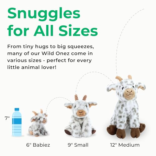 The Petting Zoo Mountain Goat Stuffed Animal, Wild Onez, Kids Gifts, 9 in | Mountain Goat Realistic Wildlife Animals by Zoologee. Great Toys for Girls and Boys. Plush Gifts for Kids