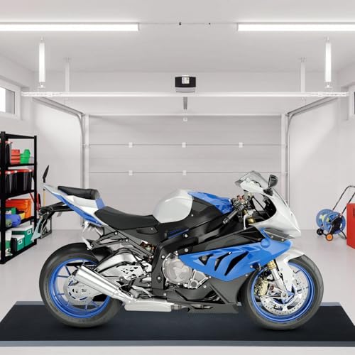 Drydiet Motorcycle Mat Garage Floor Rug Washable Parking Mats for Garage Floors Non Slip Oil Absorbent Pad Rubber Backing Layer Protects Floor(Metal Style,98 x 31 Inch) - size: 98 X 31 Inch, style: Metal Style
