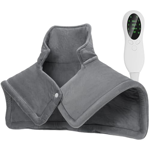 SEISSO Heating Pad, Electric Blanket for Shoulder, Back, Neck, Knee, Leg Pain, Fast Heated Blanket with 3 Time Settings, 10 Heating Settings, Soft Warm Gifts for Women, Men, Mom, Dad(Gray) - color: Gray