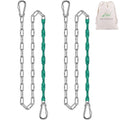 SELEWARE 2 Pcs 85" Heavy Duty Swing Chains Stainless Steel Hanging Chains | 1000LB Capacity Swing Extension Chain with 4 Carabiners, Hanging Kit for Playground Swing, Hammock Chair & Punching Bag - color: Green, size: 85" (2 Pcs)