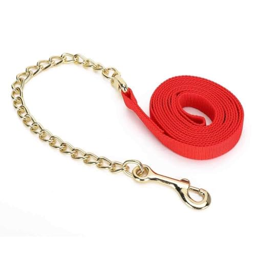 Leather Poly Lead Rope,Horse Value Rope with Iron Chain Red | Horse Lead Rope, Rope Leash Lead Horse Lunge Line Weather Resistant Lead Line for Equestrian and Livestock