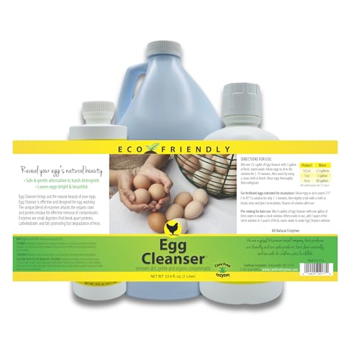 CareFree Enzymes Egg Washer & Egg Cleaner — Natural Enzyme Egg Wash for Fresh Farm Eggs, Safe for Backyard Chickens & Homesteads, 33.9 oz