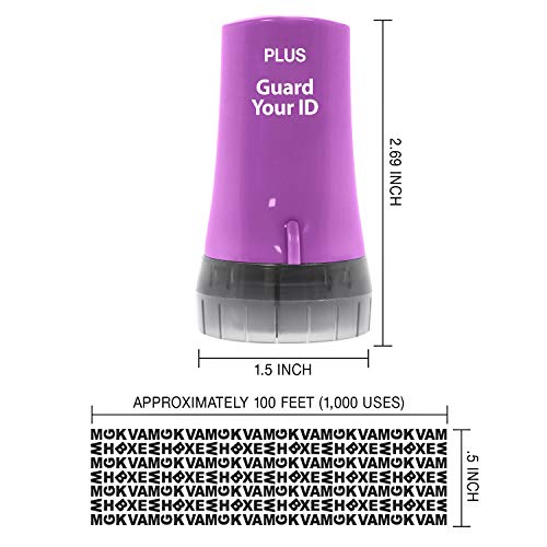 Guard Your ID Identity Theft Protection Roller Stamp for Mail & Documents - color: Purple, size: Standard