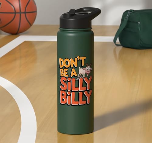 Funny Goat Kid Sheep Lamb Animal Joke Stainless Steel Insulated Water Bottle - color: Dark Green
