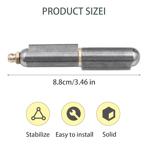 5PCS 3 Inch Bullet Weld On Hinges, Weldable Carbon Steel Barrel Hinges Heavy Duty for BBQ Smoker, Trailer Ramp, Gates, Trucks, Metal Swing Door, Industrial Rustproof - size: 3 Inch
