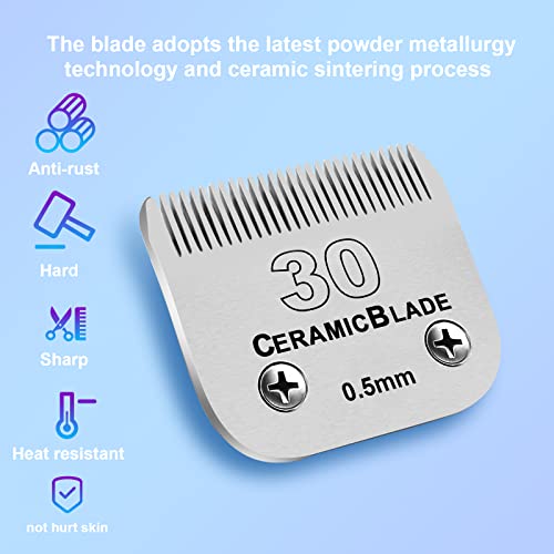 Detachable Ceramic Pet Blades Compatible with Andis & Oster A5 Grooming | Compatible with Andis, Oster A5, Wahl KM10 Series Clippers | 0.25mm-13mm Cut Length, 8 Pack Blades,Silver - color: Silver, size: 8 piece set