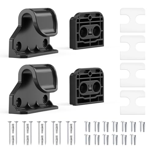EZIGO Retractable Baby Gates Replacement Parts for 150/180/200'' Dog Gate | Full Set Wall Mounting Accessories Including Brackets, Latches, Screws for Extra Wide Baby Gate Retractable Dog Gate, Black - color: Black, size: Large