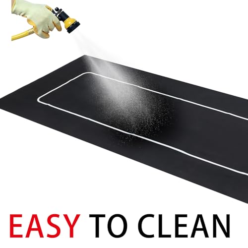 Drydiet Motorcycle Mat Garage Floor Rug Washable Parking Mats for Garage Floors Non Slip Oil Absorbent Pad Rubber Backing Layer Protects Floor(Basic Style,98 x 40 Inch) - size: 98 X 40 Inch, style: Basic Style