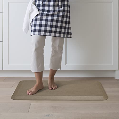 NewLife by GelPro Anti-Fatigue Designer Comfort Kitchen Floor Mat, 20"x32", Grasscloth Pecan Stain Resistant Surface with 3/4” Thick Ergo-Foam Core for Health and Wellness - color: Grasscloth Pecan, size: 32"L x 20"W x 0.8"Th