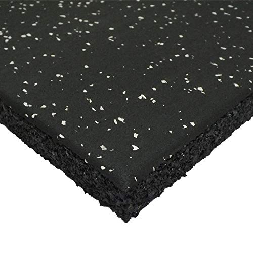 Genaflex Pro Heavy Duty Thick Rubber Gym Floor Tiles High Density Shock Absorbent Laminated Deadlift Mats - 1" Thick X 20" W X 20" L - 2.7 Sq. Ft. (Grey/Black, 1 Tile - 2.7 Sq. Ft.) - color: Grey/Black