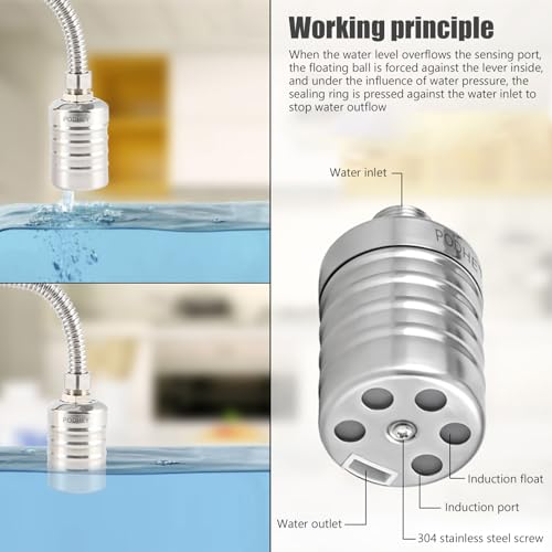 JUXILPP Automatic Water Level Control Float Valve, 304 Stainless Steel Water Trough Float Valve with 1/2" & 3/4" Adapters for Livestock Tank, Pond, Rainwater（2pcs） - size: 2
