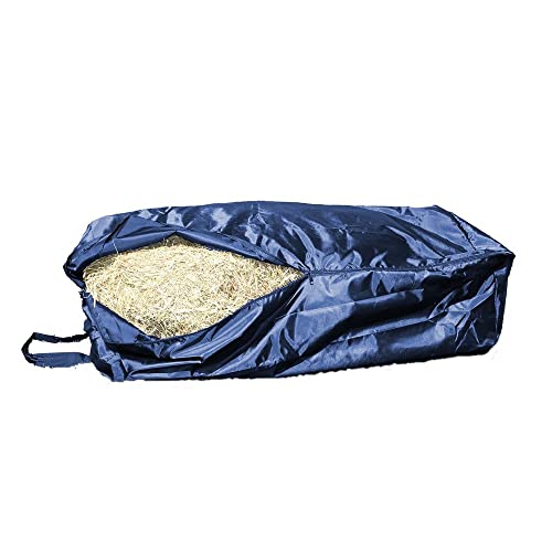 Dura-Tech Hay Bale Transport Bag | Color Navy | Ensures Neat and Waste-Free Hay Transportation | Water-Resistant Material | Easy Transport with Reinforced Handles | Durable 420 Denier Nylon Cover - color: Navy