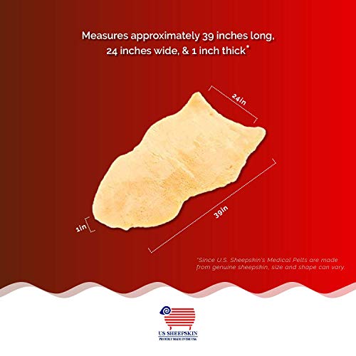 Medical Sheepskin Pelt Pads for Bedsores and Pressure Sores, Large Size (38” x 24” x 1”) | Large Size - size: Large (1 Count)