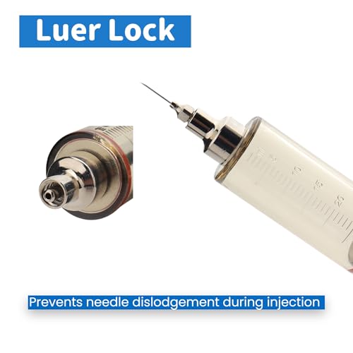 Danbark 50ml Semi-Automatic Livestock Syringe Kit, Metal Adjustable Dose Repeater,UV Resistant Barrel, Ergonomic Grip Handle, for Cattle and Goats
