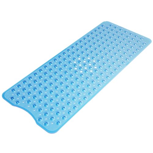 AmazerBath Shower Mat Non Slip 40 x 16 Inches, Bathtub Mat Shower Stall Mats with Suction Cups and Drain Holes, Non Slip Bath Mat for Tub for Elderly & Kids, Clear Blue - color: Clear Blue, size: 40" x 16" (Rectangular)