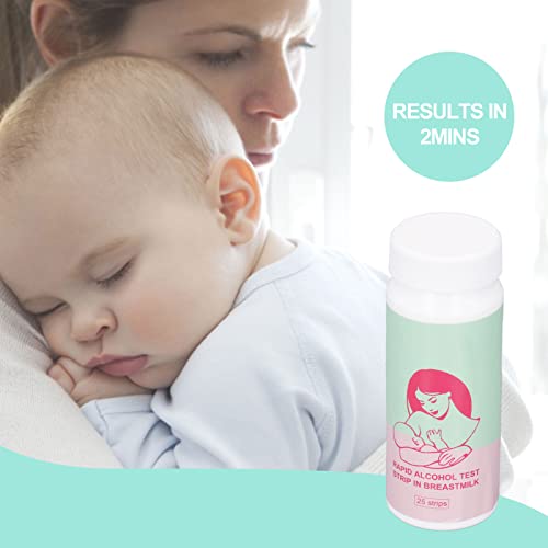 Breastmilk Alcohol Test Strips, 25pcs Breastmilk Test Strips Accurate Fast Breastmilk Detect Strips with Bottle for Mother