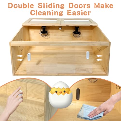 21-Piece Large Chicken Brooder Box 32", All-in-One Kit, Up to 35 Chicks Capacity, Brooder with Heat Lamps, Pee Pads, Thermometer, Cleaning Tools, Chick Brooder Box for Quail, Hamsters, Pattern A - size: 31.5"L x 15.75"W x 15.75"H