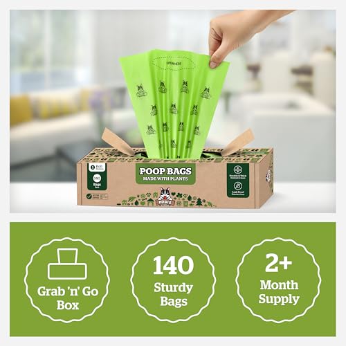 Pogi's Compostable Poop Bags for Home & Yard – Leak-Proof, Extra-Large, Made with Plants (Single Roll, 140-Count) - size: 1 Count (Pack of 140)