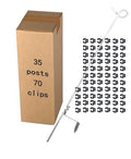 PK35 Pigtail Step-in Posts for Electric Fences, Rod Diameter 0.32 inch (8mm) x 41inch Height with 70 Extra insulators that can Clip onto The Posts - style: 35 Posts + 70 Clips