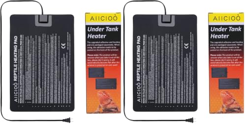 Aiicioo Reptile Heating Pad - Hermit Crab Heater Heat Mat for Reptiles Snake Lizard Terrarium 16 Watt (Pack of 2) - size: 8" X 12"(16W) (Pack of 2)