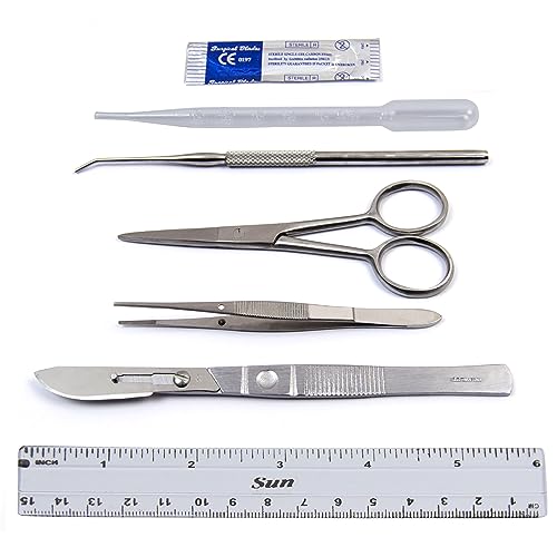 Dissection Kit for Biology Lab & Anatomy - Stainless Steel Scalpel Knife Set for Medical & Veterinary Students, KIT1019-7 Pcs - style: KIT1019 - 7 Pcs