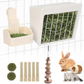 RUBYHOME Rabbit Hay Feeder Guinea Pig Food Feeder Adjustable Height Rabbit Feeder Guinea Pig Food Bowl Complete Bunny Bundle Bunny Accessories for Rabbits, Guinea Pigs, Chinchillas