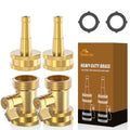 Twinkle Star Brass Hose Jet Nozzle with Garden Shut off Valve 4 Pack | 3/4" GHT High Pressure Hose Nozzle for Garden Hose & Car Wash, Extra 2 Rubber Washers - color: Nozzle Valve 4 Pack
