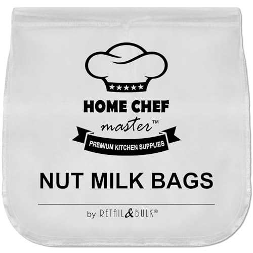 Large Nut Milk Bag - 12x12 Inches, 200 Micron Food Grade Nylon Mesh, Reusable Professional Strainer for Smooth Nut & Seed Milks, Juicing, Yogurt/Cheese/Tofu (1 Pack)