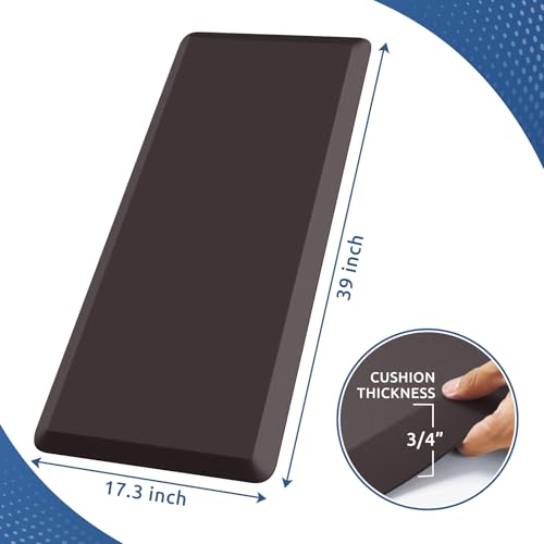 0.8" Thick Kitchen Mat Cushioned Anti Fatigue Rug Comfort Floor Mats | Water-Resistant, Non-Slip, Easy to Clean Comfort Floor Mat for Kitchen, Sink & Office, Multiple Colors & Sizes, 17.3"x39" - color: Chocolate, size: 39"L x 17.3"W x 0.8"Th