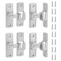 4 Pack 90/180 Degree Flip Barn Door Lock Silver Security Window Latch Zinc Alloy Right Angle Door Lock Flips Latch Lock for Barn Door Cabinet Window Bathroom Garden