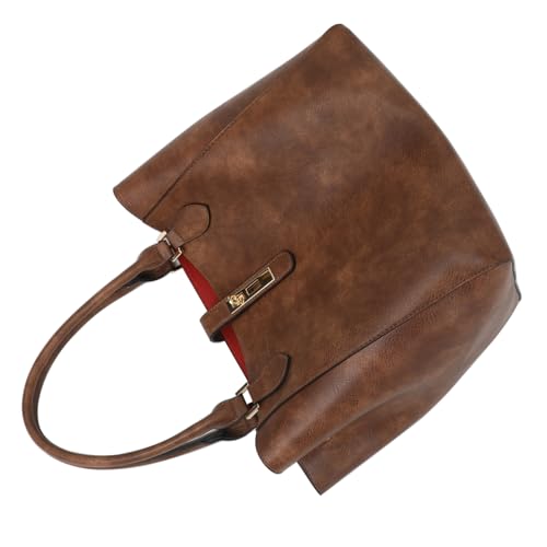 sqlp Large Work Tote Bag for Women Big Bucket Purses Designer Handbags - color: Brown