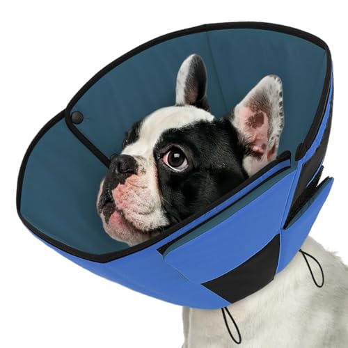 Dog Cones for Small Dogs, Soft Dog Cone After Surgery | Adjustable Comfy Cones for Dogs, Comfortable Pet Cone After Surgery for Wound Healing, Small Elizabethan Collar, Blue S - color: Blue, size: S