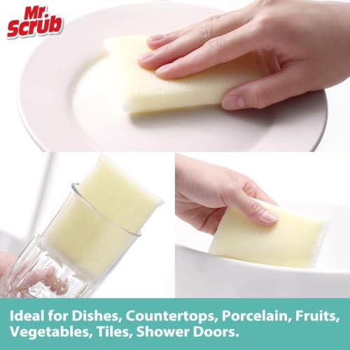 Sponges Kitchen Scrub Dish Sponge Scouring Pad, 6 Pack Cleaning Brush Dishwasher Soap Supplies, Dishwashing Dinnerware Towels Sink Pan Pot Cloth Rags Holder Bathroom Bathtub (Multi Color) - size: 6 Pack-(Multi Color)