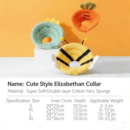 Soft Cat Cone, Adjustable Recovery Collar After Surgery to Prevent Licking Wound, Protective Cat Neck Cone, Comfortable Pet Elizabethan Collar for Cats Kittens and Puppies (L) - size: L