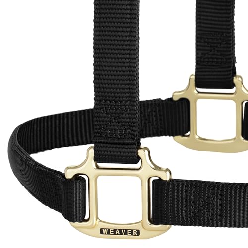 Weaver Leather Original Non-Adjustable Nylon Horse Halter, Black, Yearling