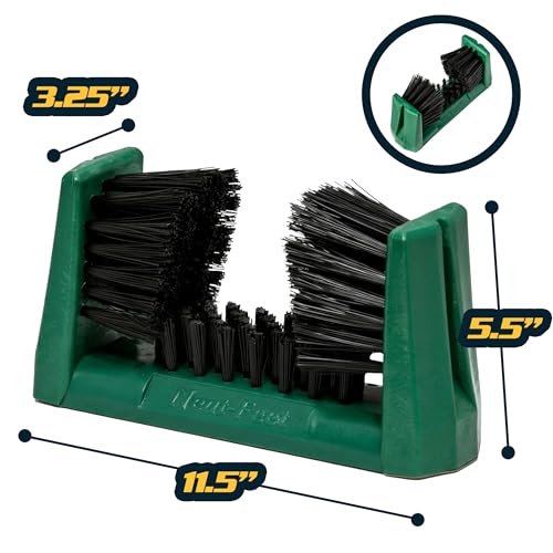 Neat Feet Boot Brush & Boot Scraper | Mountable Shoe Cleaner w/Screws, Injection Molded Plastic Mud Scrubber for Work Boots, Hiking & Outdoor Footwear, Weather-Resistant for Garage, Porch & Entryway