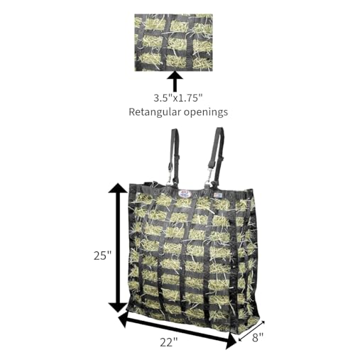 Derby Originals Supreme 4-Sided Slow Feed Hay Bag – Patented, 1-Year Warranty, 3.5" & 1.75" Openings - color: Royal Blue