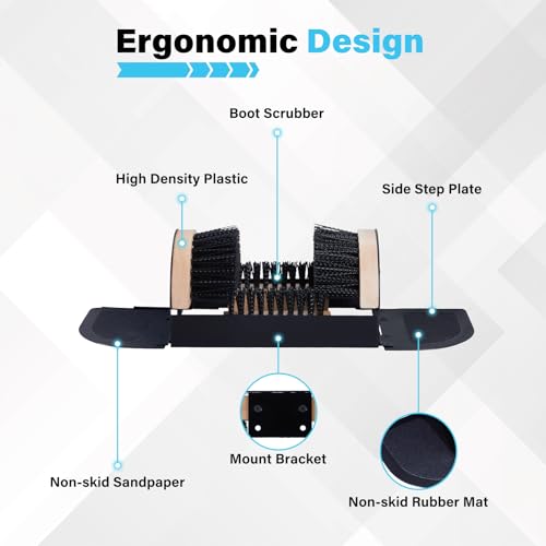 Legacy Boot Scrubber, Upgraded Bristles and Frame Strength - Shoe Scraper & Boot Cleaner Brush - color: Black